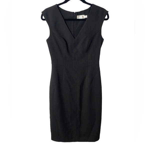 Eliza J Black Sheath Crepe Midi Dress - Picture 4 of 10